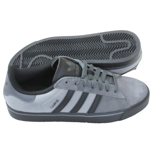 Adidas Men's Campus Vulc Grey Black Classic Casual Shoes JQ6359 Sizes NIB - Picture 2 of 5